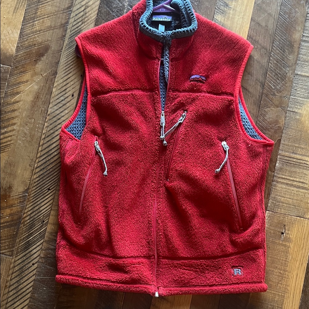Patagonia Red and Gray Fleece Vest